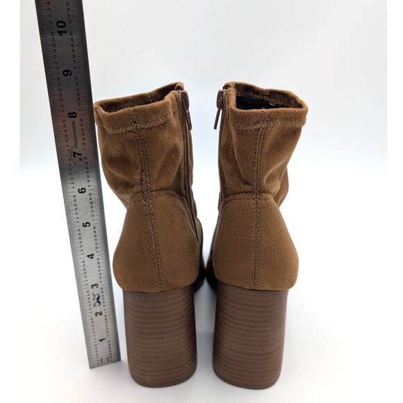 Steve Madden Touchdown Ankle Booties Side Zip Women's Brown Size US8M EU39 - Picture 4 of 15